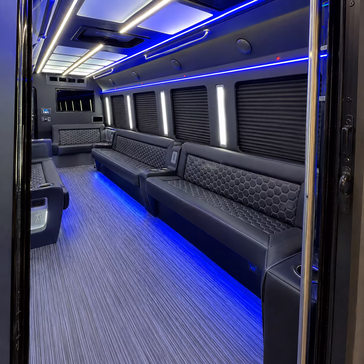 Meriden Bachelor & Bachelorette Transportation party bus interior