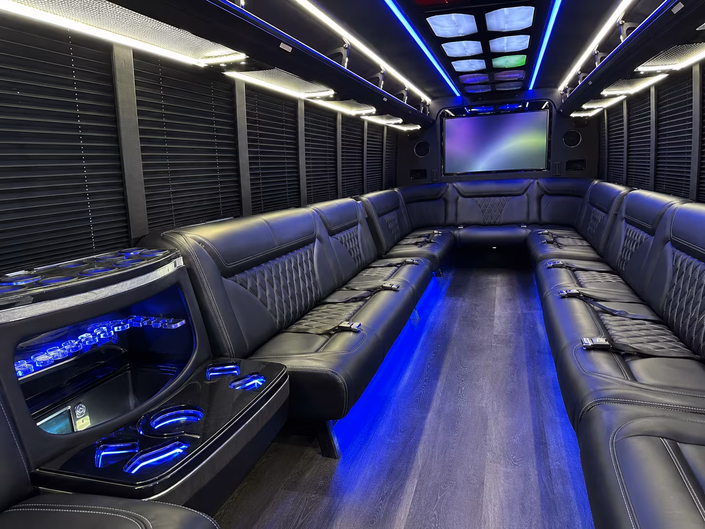 Meriden Bachelor & Bachelorette Transportation party bus exterior