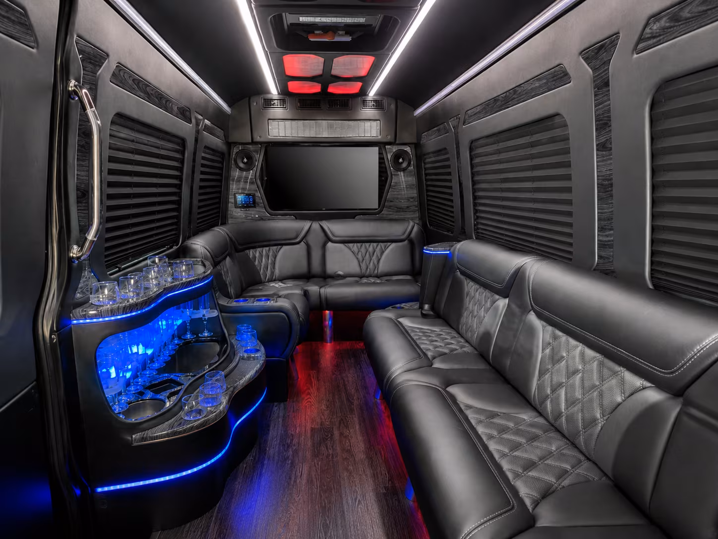 Meriden Corporate Transportation party bus exterior
