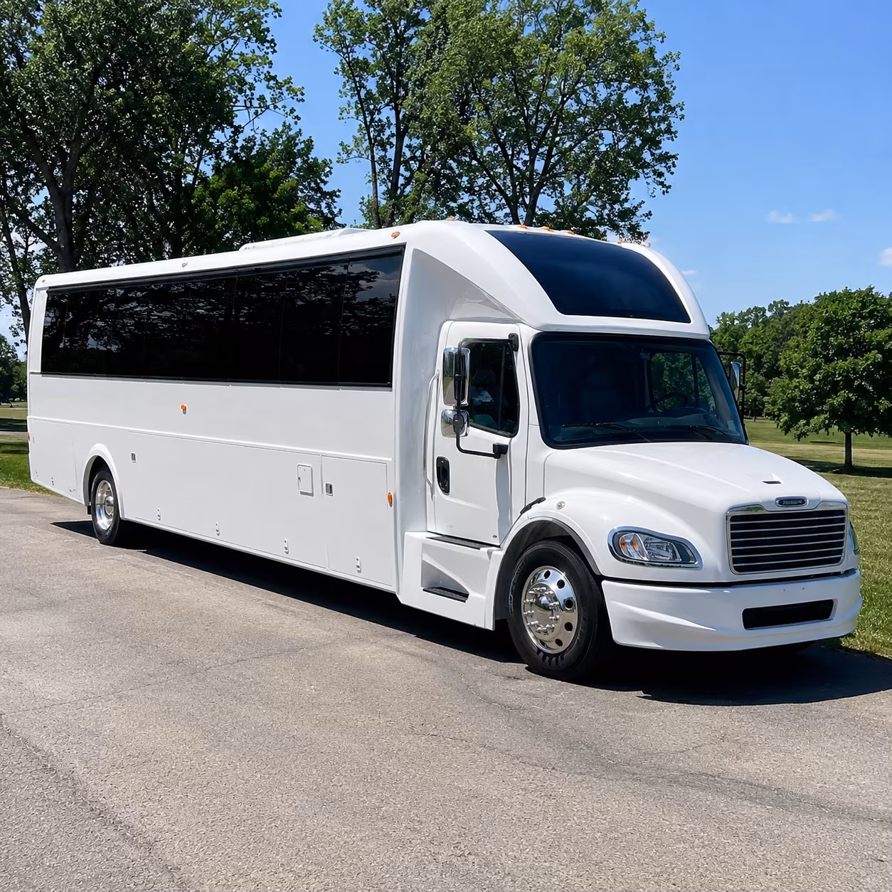 Meriden Private Event Transportation party bus exterior