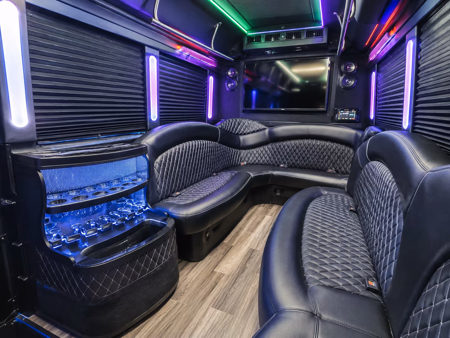 Meriden Private Event Transportation party bus exterior