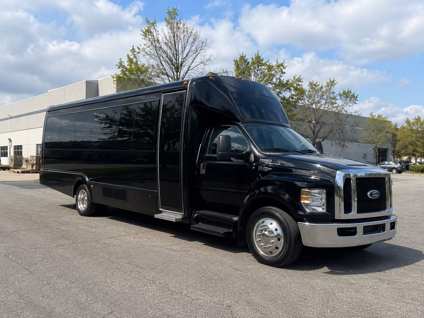 Meriden Private Event Transportation party bus exterior