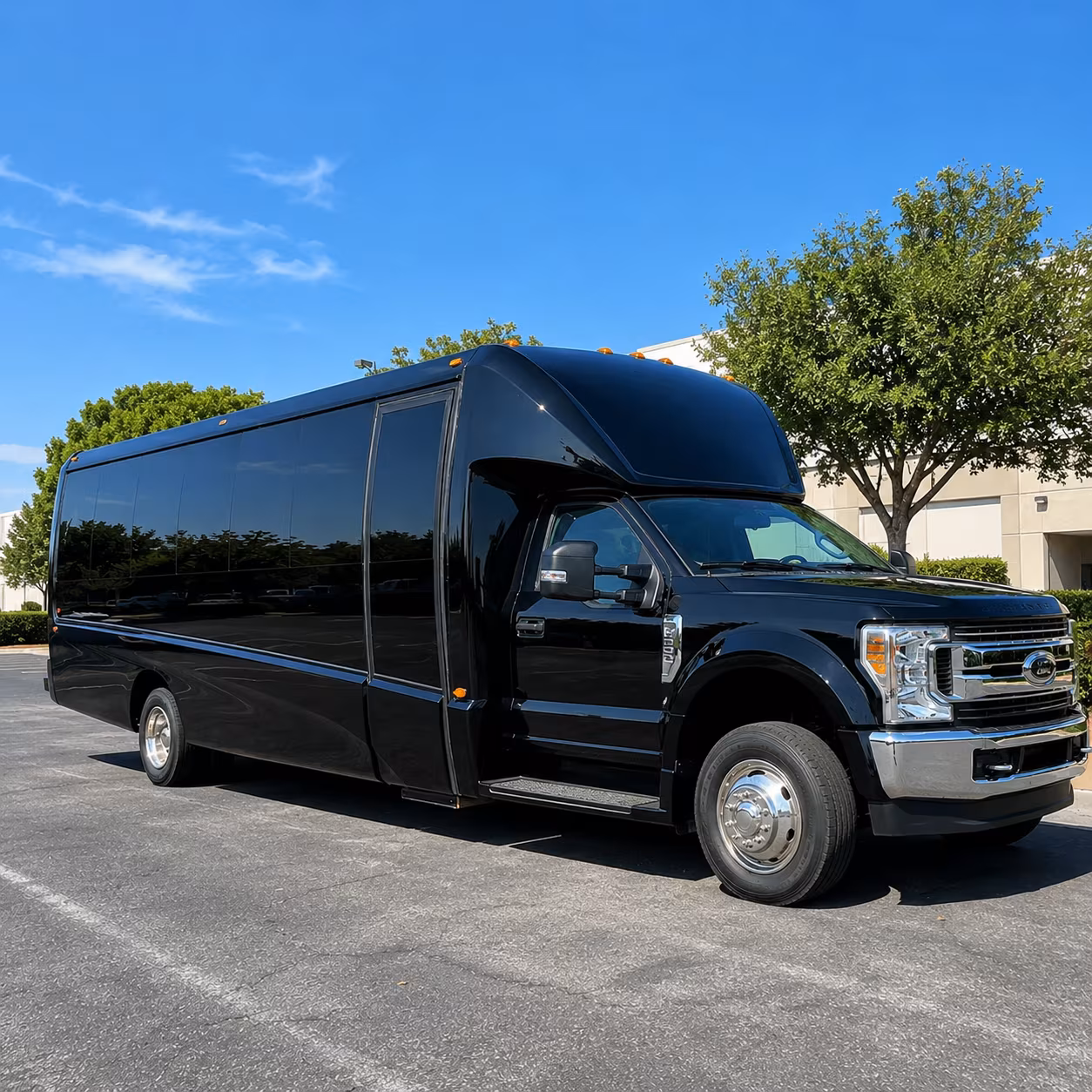 Meriden School Event Transportation party bus exterior
