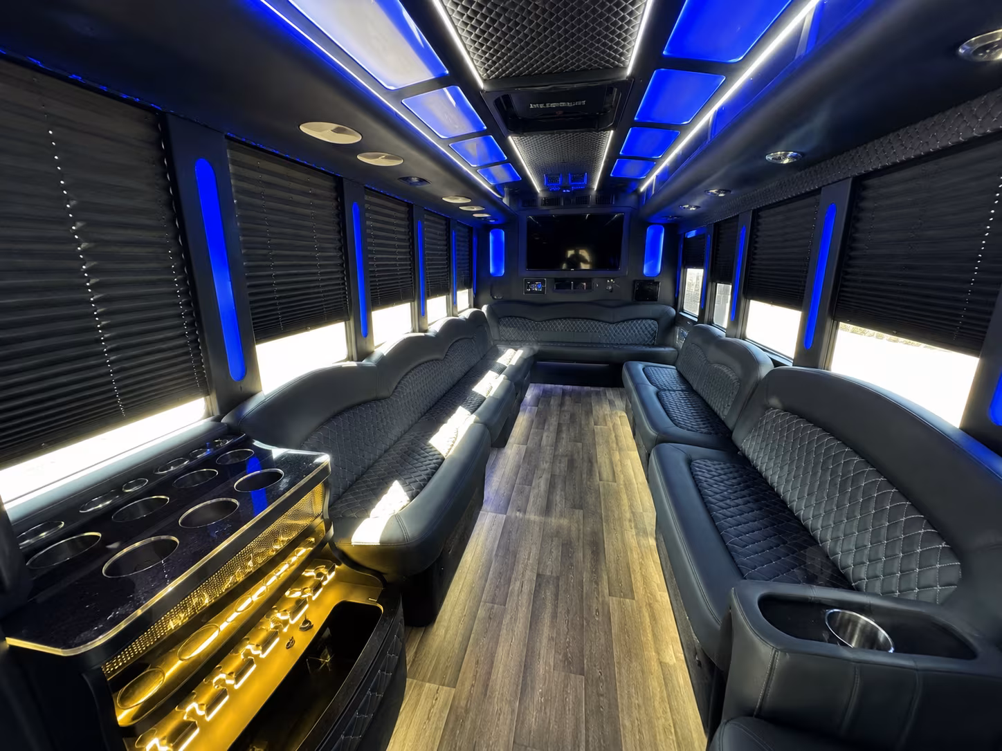 Meriden Sporting Event Transportation party bus exterior