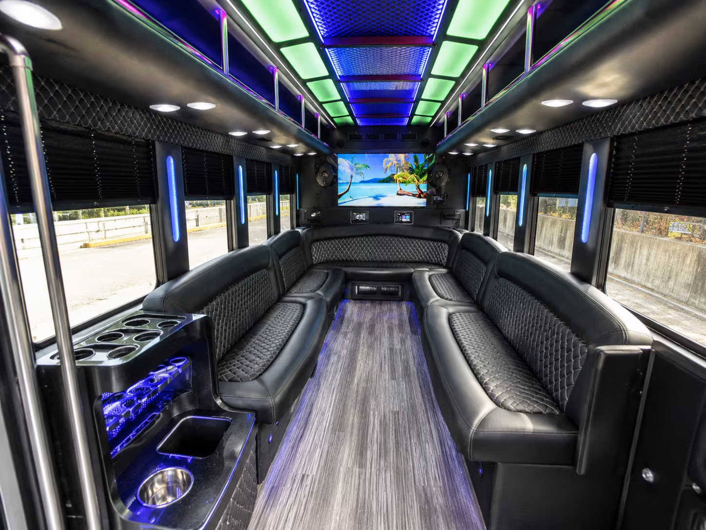 Meriden Sporting Event Transportation party bus exterior