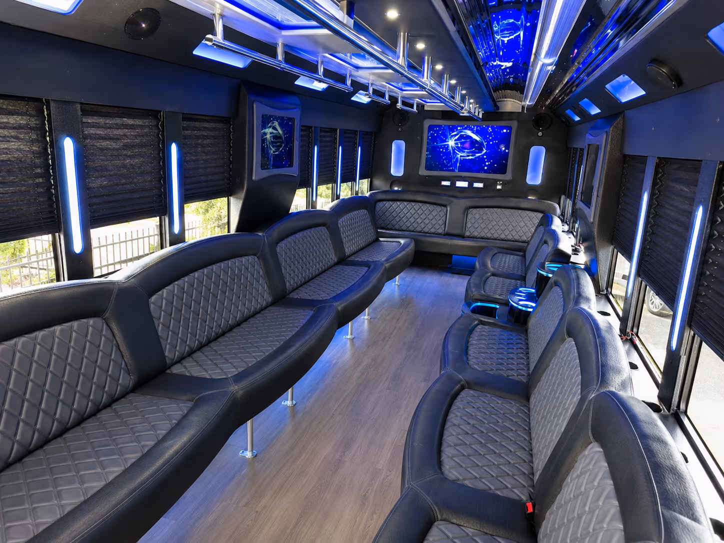 Meriden Wedding Transportation party bus exterior