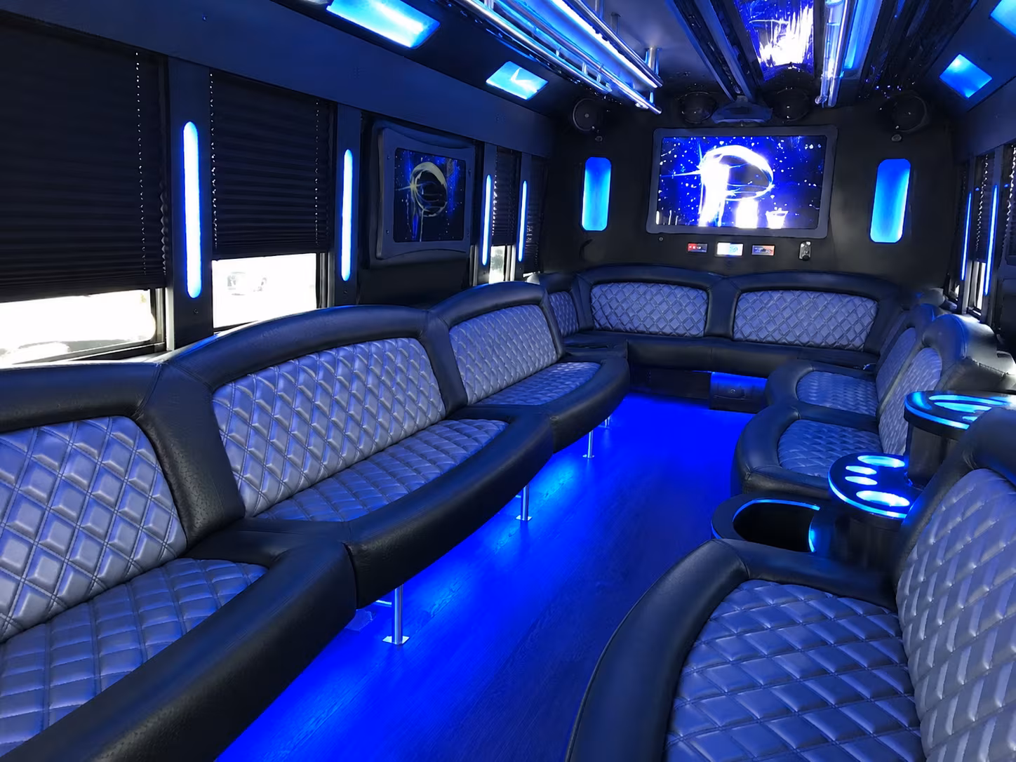 Meriden Wedding Transportation party bus interior